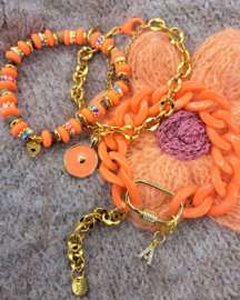 Armbandje 'Hippie Beach' Neon Orange