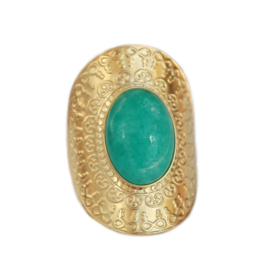 RING BOHO AMAZONITE GOLD