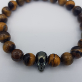 Armband Skull Yellow Tiger Eye