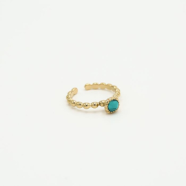 RVS Ring Turquoise/gold