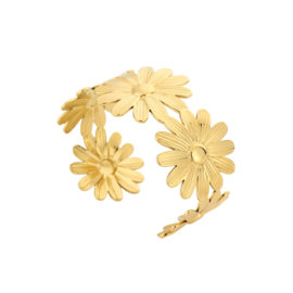 Bloemen armband/bangle (RVS)