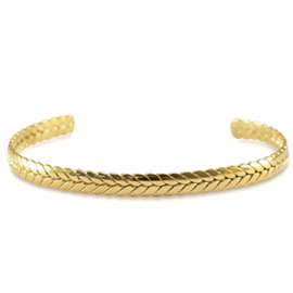 Armband RVS bangle leaf  Gold