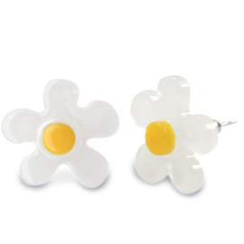 Oorbellen Daisy white