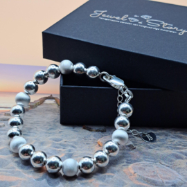 Sterling zilveren (925) bolletjes armband 8 mm.