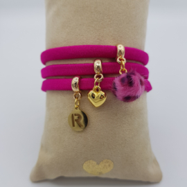 Panther Love Initial Armbanden Set