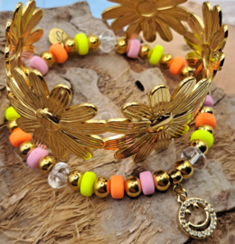 Bloemen armband/bangle (RVS)