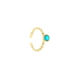 RVS Ring Turquoise/gold