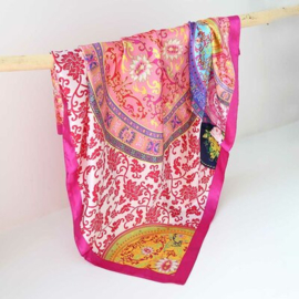 SATIJNEN BANDANA SJAAL BAROK PINK