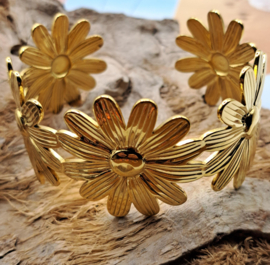 Bloemen armband/bangle (RVS)