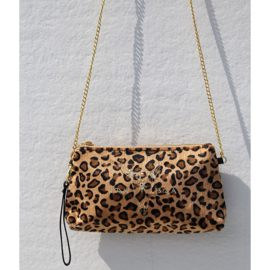 Velvet tas Luipaard chain