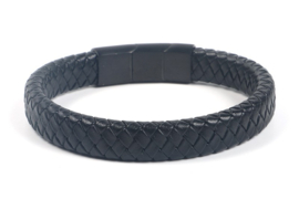 Zwart gevlochten stoere heren armband Rick