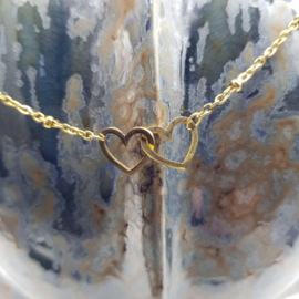 Ketting Double Heart (RVS)