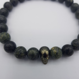 Armband Skull, Green Curb Stones