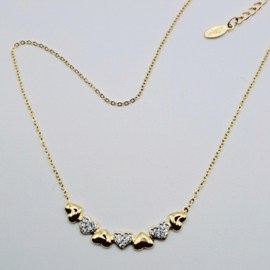 Ketting hart zirkonia (RVS)