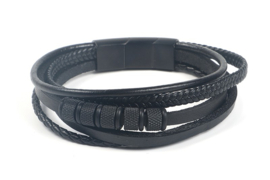 Zwarte stoere heren armband Charles