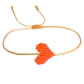 Armbandje orange heart