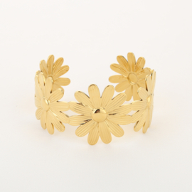 Bloemen armband/bangle (RVS)