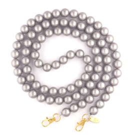 LM Galaxy Pearl telefoonketting 14mm. Grijs