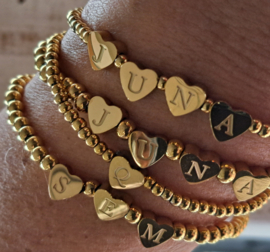 Armband Initialen Hartje (RVS)