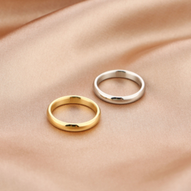 Ring basic goud RVS