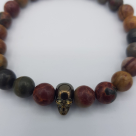 Armband Skull Multi Colour Picasso Jasper