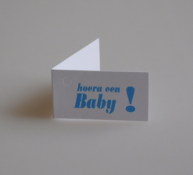 Bedankkaartjes: 25 stuks Kaartjes hoera een baby Roze en Blauw