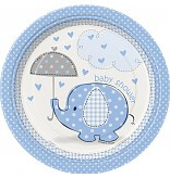 Babyshower Bord met olifantje Blauw
