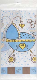 Babyshower Banner met kinderwagen Blauw