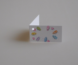 Bedankkaartjes: 25 stuks Kaartjes speentjes div kleuren