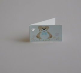 Bedankkaartjes: 25 stuks Kaartjes Teddybeer Roze en Blauw