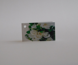 Bedankkaartjes : 25 stuks Kaartjes groen boeket met witte rozen