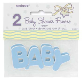 Babyshower 2 Caketoppers BABY Blauw