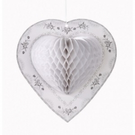Decoratie Harten Hearts White