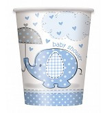 Babyshower Bekers met olifantje Blauw