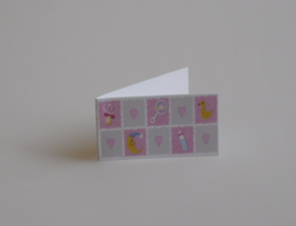 Bedankkaartjes: 25 stuks Kaartjes babyspullen Roze en Blauw