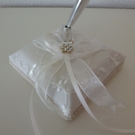 Receptiepen met standaard Ivory Lace Roses