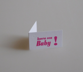 Bedankkaartjes: 25 stuks Kaartjes hoera een baby Roze en Blauw