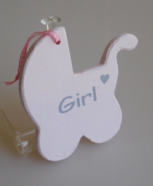 Houten Kinderwagen Rose/Blauw
