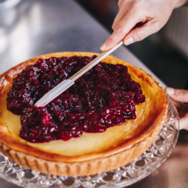 Receptkaart voor Cheesecake met cranberry's