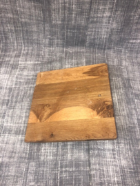 Snij/hak plank, massief eiken ( 30 x 30 x  8 incl. handvat 6 cm )