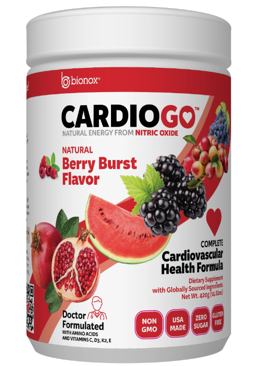 Nitric Oxide Supplement  Cardiogo (Voorheen M3) bessen  +vitamine C, D3, K2 en E voor een betere doorbloeding