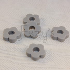 Round flower bead - light grey