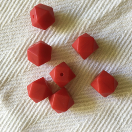 Small hexagon - crimson red
