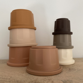 Over The Rainbow stacking cups - neutral brown
