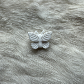 Flying butterfly silicone bead - white