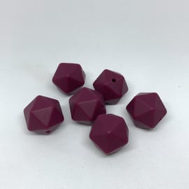 Icosahedron 17mm - wine red