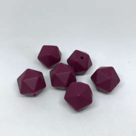 Icosahedron 17mm - wine red