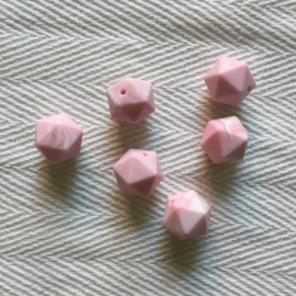 Icosahedron 17mm - marble soft pink