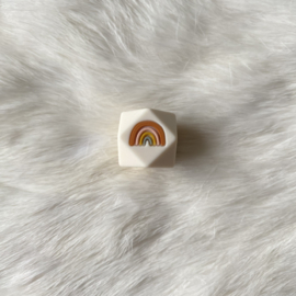 17mm hexagon over the rainbow - peachy