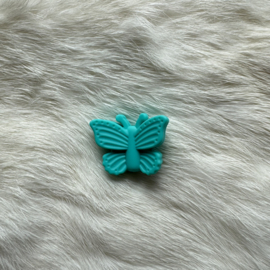 Flying butterfly silicone bead - turquoise